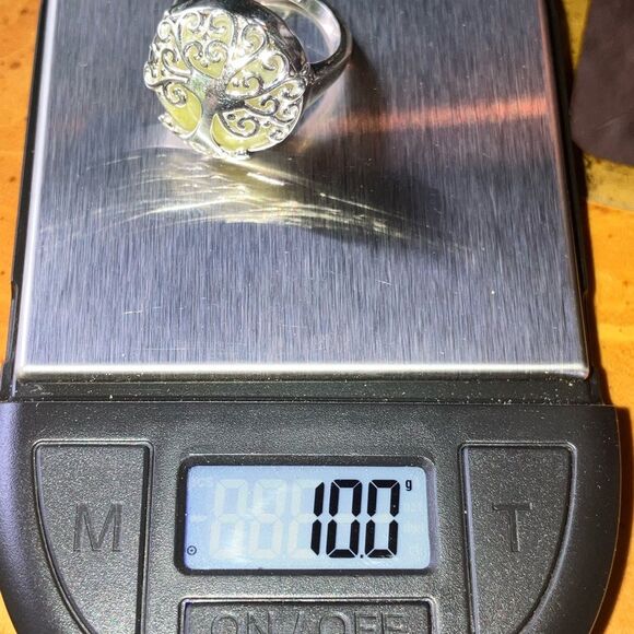 Natural Connemara Marble Sterling Silver Tree of Life Ring Size 7 - Picture 9 of 9